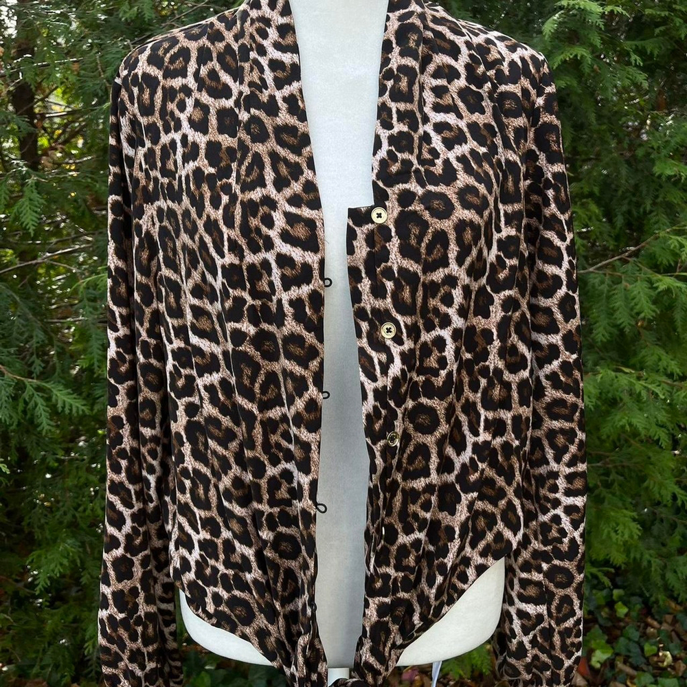Cheetah Print Michael Kors Button up Blouse.